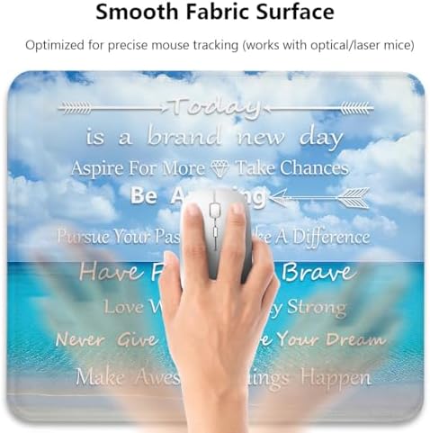Inspirational Quote Tropical Beach Mouse Pad, Today is A New Day Desk Mat