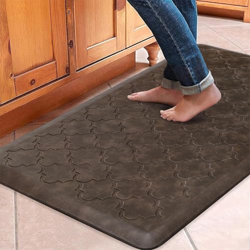 WISELIFE Kitchen Mat Cushioned Anti Fatigue Floor Mat, 20"x39", Brown