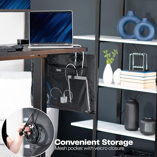 VIVO Black Clamp-on 24 inch Desk Cable Management Sleeve, DESK-SKIRT-24P