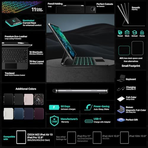 typecase Edge Magic-Style Magnetic Keyboard Case for iPad Air 13/Pro 12.9