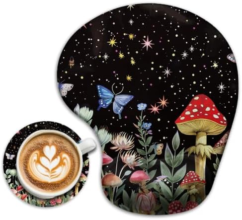 iRudyard 2Pcs Rubber Coasters Absorbent Mouse Pad Wrist Support Pu Reusable