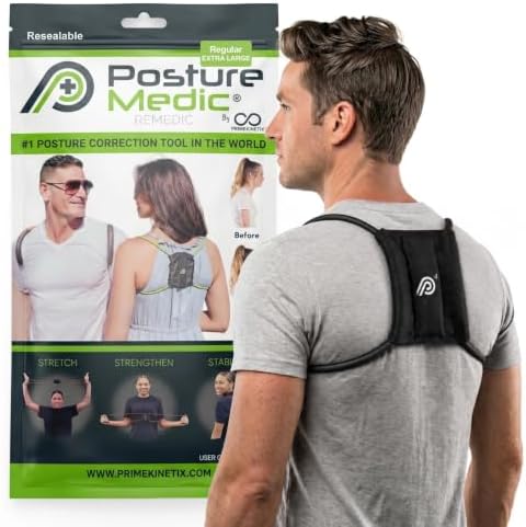 PostureMedic Original Strength Dynamic Posture Corrector for Men & Women – Active Resistance Training System for Back, Neck & Shoulder Pain Relief – Strengthen Muscles & Improve Alignment - XL