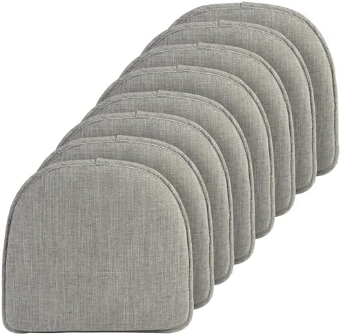 Klear Vu Raindrop The Gripper Non Slip Chair Cushions, Soft & Comfortable Seat Pad, Sitting Pillow for Kitchen, Dining or Office, 8 Count (Pack of 1), Salinger Gray
