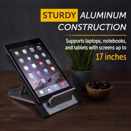 Goldtouch Go! Travel Laptop and Tablet Stand, Aluminum Laptop Riser