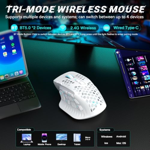 SM809 Pro Tri-Mode MMO Gaming Mouse, 16 Custom Buttons & 24000 DPI