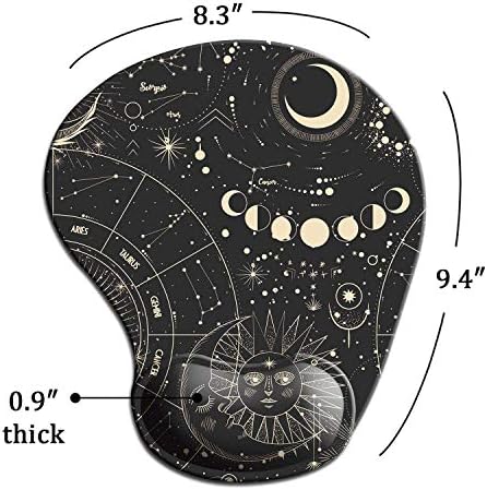 DOOKE Ergonomic Mouse Pad with Wrist Support, Cute Mouse Pads with Non-Slip Rubber Base for Home Office Working Studying Easy Typing & Pain Relief Moon Sun
