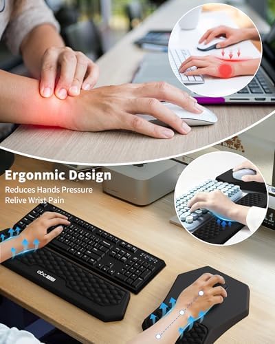 Ergonomic Mouse Pad with Wrist Rest & Keyboard Wrist Rest Support Set