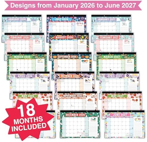 Large Desk Calendar 2026 - Desktop Calendar 2026-2027