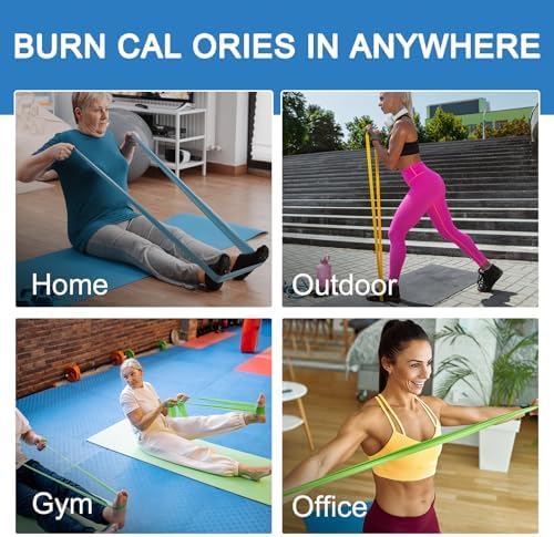 5-Piece Resistance Bands Set, 5.9 ft, Latex-Free for Exercise and Therapy