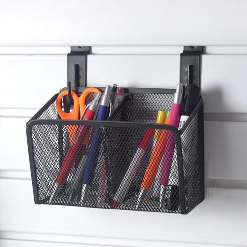 Wall Hanging Pencil Holder With Slatwall J Hooks Slatwall Pencil Cup Wall Mounted Pen Holder Wall Marker Holder Metal Pencil Holder For Paintbrushes Pegboard Classroom Home