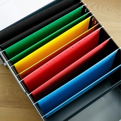 pmybupo Hanging File Folders,25 Pack Letter Size Black Hanging File Folders with 1/5-Cut Tabs,11 Point Paper Stock,Bulk for Filing Cabinet