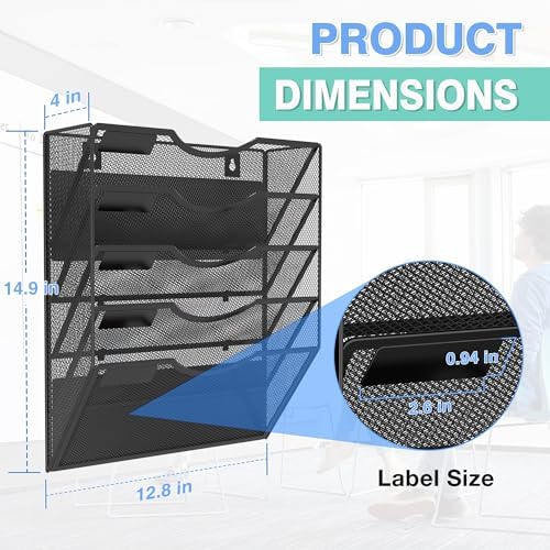 Kuntine.B Wall File Organizer Office Hanging Magazine Holder Wall File Organizer for Office Home