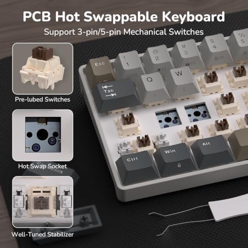 RK ROYAL KLUDGE RK68 65% RGB Wireless Mechanical Keyboard for Gaming, Work