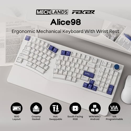 MechLands Feker Alice98 Ergonomic 98 Keys Custom Mechanical Keyboard