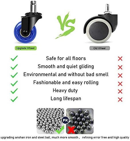 2 inch Office Chair Caster Wheels, Smooth Silent Swivel Wheels