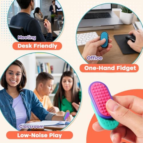 LESONG Magnetic Fidget Toys for Adults & Kids - Textured Sensory Fidget Sliders Quiet Stress Relief Toys for Autism ADHD - Magnets Fidgets for Classroom Prizes Travel Office Desk - 12 Pack