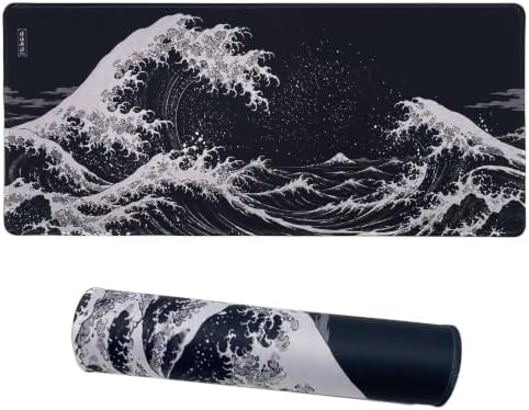 Desk Setup Large Mouse Pad for Desk-70x30 Blackwaves
