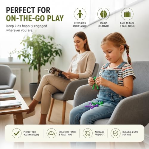 MAGMEN Magnetic Fidget Figures | Travel Toys for Kids (10-Piece Solid)
