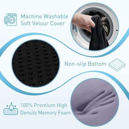 BlissTrends Extra Thick Seat Cushion for Office Chair & Car Seat, Black