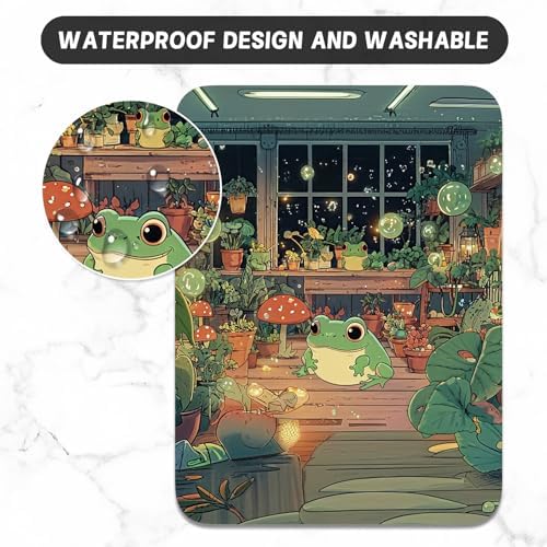Small Mouse Pad, Mini Mouse Pad 6 x 8 Inch, Thick Rubber Waterproof Mouse Mat, Cute Mousepad for Women Men Wireless Mouse Laptops Home Office, Frog