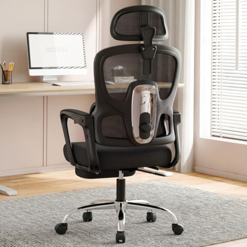 Ergonomic Office Chair with Footrest, 90-145° Reclining Desk Chair