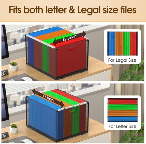 MaxGear Hanging File Organizer Box,Letter Size File Folder Organizer,2 Pack