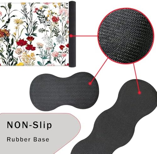 Keyboard Wrist Rest and Mouse Pad with Wrist Support Set Ergonomic Coaster,Memory Foam,Easy Typing Pain Relief,Large XL Desk Mat 31.5"x 11.8",Beautiful Floral