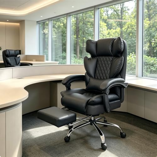 Realbear Big & Tall 6-Point Massage Office Chair with Footrest