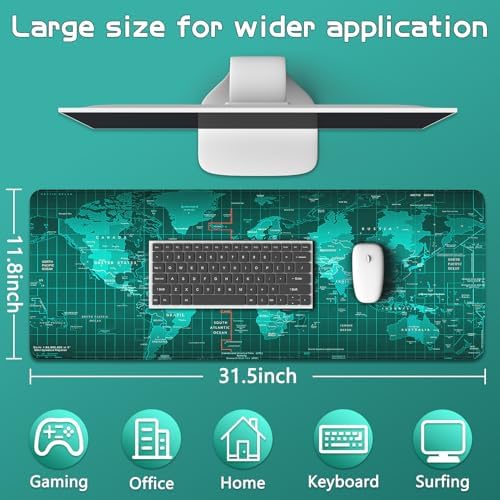 Mouse Pad Gaming - Desk Mat for Keyboard and Mouse - Large Mouse Pads for Desk, Gaming Mousepad with Non-Slip Base, Desks Pad (31.5" X 11.8") for Game, Office and Home