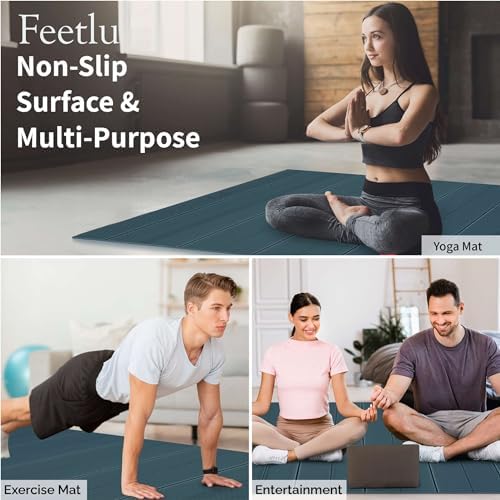 Extra Wide & Large Foldable Yoga Mat, 72" x 48", 6mm/8mm Thick