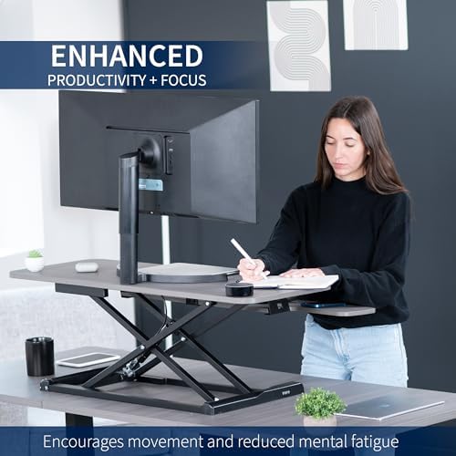 VIVO Dark Gray 42 inch Standing Desk Converter, DESK-V042KG