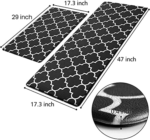KMAT Kitchen Mat Set of 2,Cushioned Anti-Fatigue Kitchen Mats for Floor