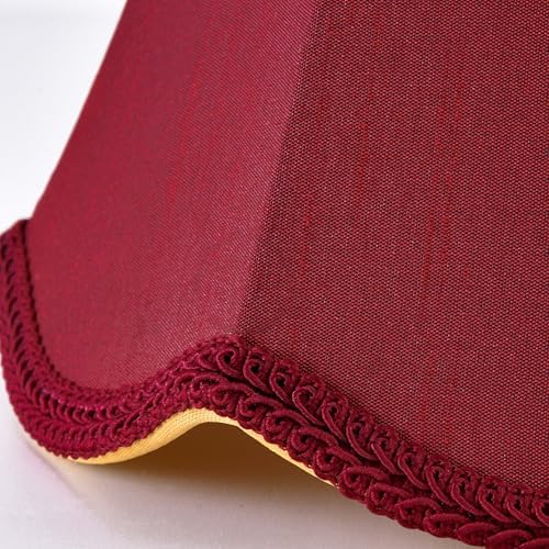 GO&SO Small Scalloped Lamp Shades Set of 2,4"×8"×6.4" Bell Shade Burgudy