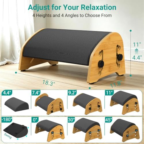 YEASHEIN Adjustable Office Foot Rest Under Desk at Work with 8 Positions