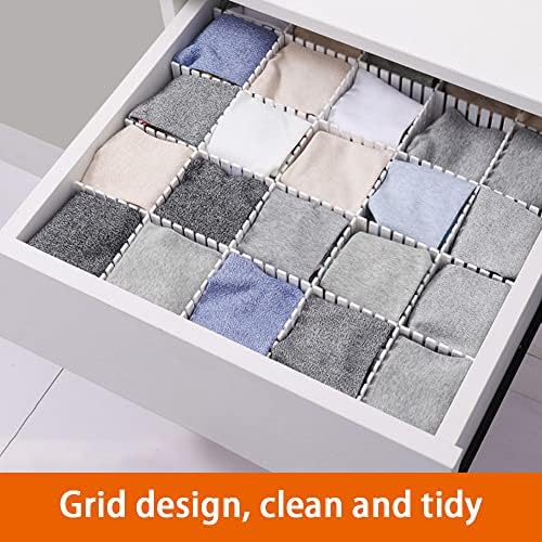 20Pcs Drawer Dividers, 14.96"x2.76", Thin, DIY Plastic Drawer Separator, Large Adjustable Dresser Drawer Organizer for Clothes, Bedroom, Bathroom, Kitchen Cutlery, Desk, Office Storage