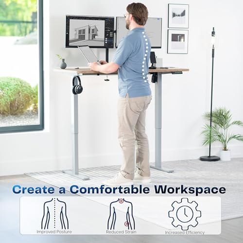 VIVO Reclaimed Wood 55 x 28 in Standing Desk, DESK-KIT-1G55P
