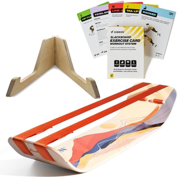 GIBBON SlackBoard Balance Board Bundle - Gift for Kids & Adults