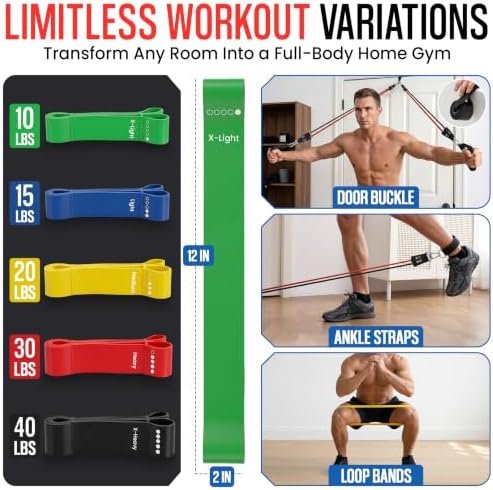 Portable Push Up Board Gym Kit 25-in-1, Foldable Push Up Station & Exercise Board Workout Set with 18 Accessories, Resistance Bands & Handles, Ankle Straps for Men, Women & Teens
