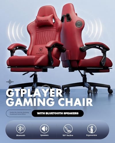 GTPLAYER Gaming Chair, Comfort Computer Office Chair for Adults, Wine Red