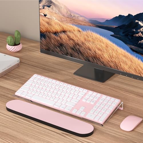 KOTEMON Acrylic Tilted Computer Keyboard Stand for Ergonomic Typing, Keyboard Tray Holder with Silicone Non-Slip Case, Clear