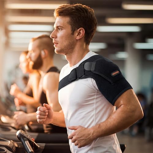 1 PC Shoulder Brace for Men and Women for Pain Relief - Shoulder Support & Compression Sleeve for Torn Rotator Cuff, AC Joint, Dislocation - Adjustable Design (Size S, 1)