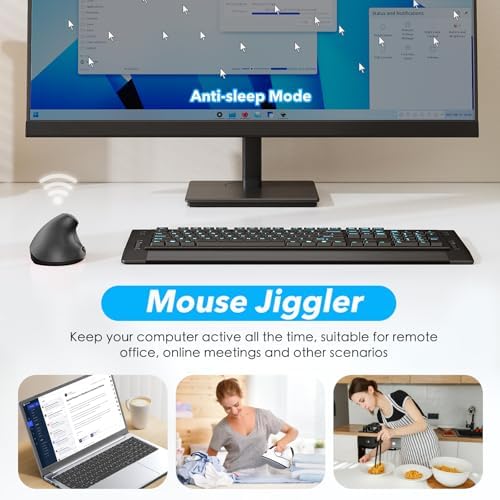Left Hand Ergonomic Vertical Wireless Mouse Type C Rechargeable 6-Btn Mice