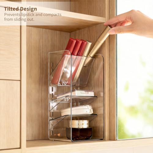 PAVSTINE Medicine Cabinet Organizer for Bathroom, 3-Tier Slant-Gentle Slant