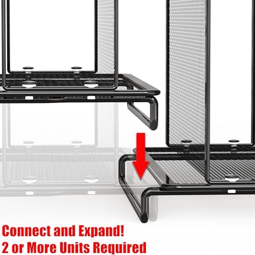 Simple Houseware 5 Section Upright File Sorter Organizer, Black - 2 Pack