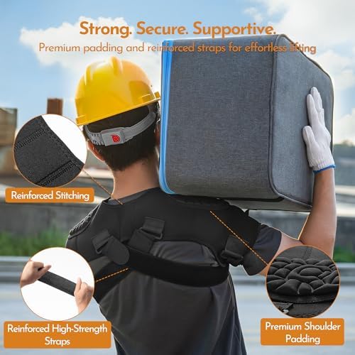 Thickened Wear-Resistant Shoulder Brace with Pads for Heavy-Duty Use, Support for Moving Construction,warehouse, Farm Work, heavy Loads, Compression Support Sleeve for Dislocation, Bursitis, Tendonitis,Both Left and Right Arm (Large)