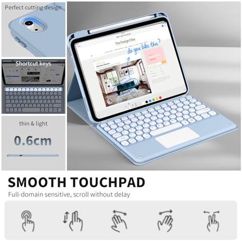 JKSML for iPad(A16) 11th/10th Generation Case with Keyboard,Backlight