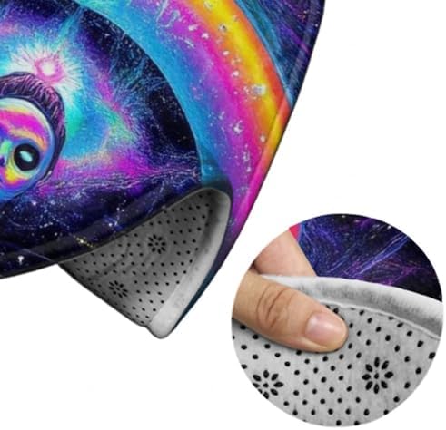 Highly Premium Quality Floor Mat, Office Chair Decor Mat, Room Sofa Yoga Soft Round Carpet Trippy Blue Tie Dye Space Alien Meditation Art, 24inch