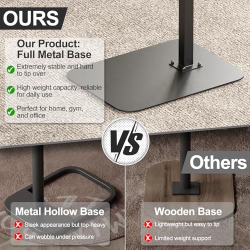 Side Table Sofa Tray for Couch Heavy Metal Base Swivel/Adjustable Height