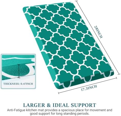 WISELIFE Kitchen Mats and Rugs Cushioned Anti-Fatigue, 17.3"x 28", Green