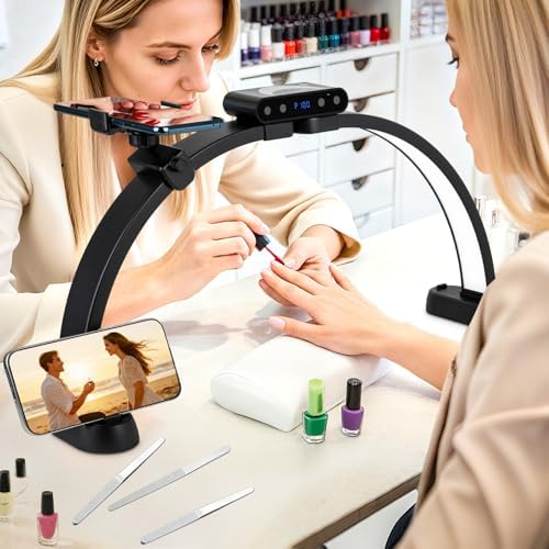 KIRKAS Half Moon Light for Nail Desk, 24in Foldable Nail Lamp for Desk